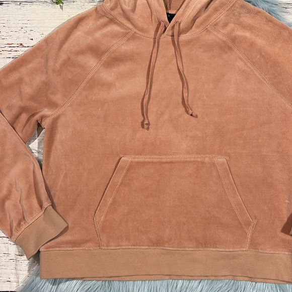 J. CREW Relaxed Blush Pink Pullover Velour Hoodie - Picture 8 of 9